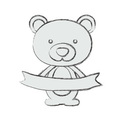 Bear cartoon icon. Animal cute adorable creature and friendly theme. Isolated design. Vector illustration