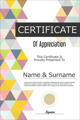Certificate or diploma geometric design template