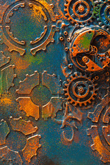 handmade steampunk background mechanical cogs wheels clockwork