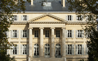 Chateau Margaux , Bordeaux Vineyard, view from the main public street