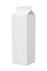 blank milk package isolated on white background