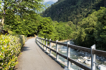 Fototapeta premium Val Bregaglia with Mera river