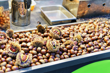 Chestnuts at Myeongdong open street market in Seoul