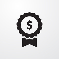 dollar award icon illustration