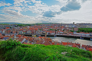 Coast of North Sea in Whitby North Yorkshire UK