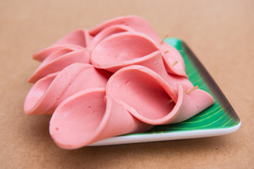 Bologna Ham Slides in dish