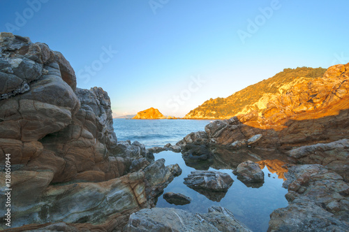 Argentario Isola Rossa Spiaggia Del Mar Morto Stock Photo