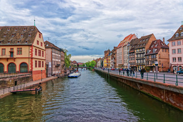 Fototapeta na wymiar Historical Museum and Ill river in Strasbourg in France