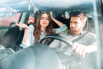 Dispute couple in car