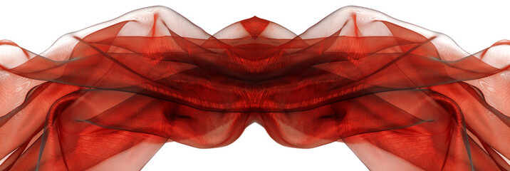  wavy red organza big border panoramic size