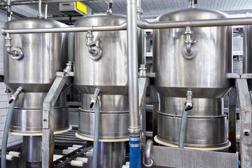 Liquid storage tank and pipe in the dairy France