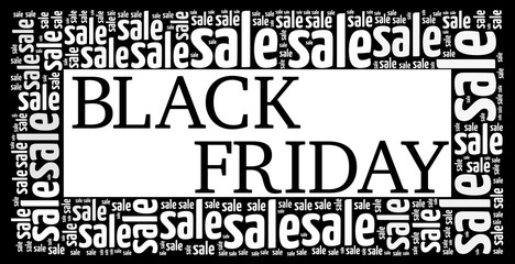 Black Friday Sale in word collage