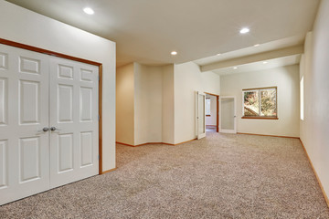 Empty room interior with carpet floor