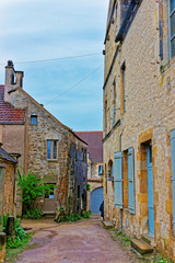 Fototapeta premium Narrow Street of Vezelay at Bourgogne Franche Comte in France