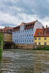 Naklejka na ściany i meble Old city and Regnitz River in Little Venice Bamberg
