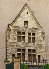 Old facade in Angers in Loire Valley in France