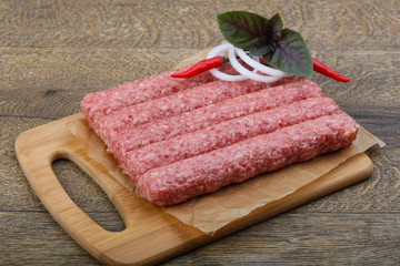 Raw sausages for grill