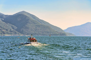 Passenger ferry in Ascona in Ticino in Switzerland
