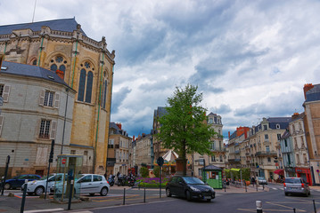 Fototapeta na wymiar Place Sainte Croix in Angers in Loire Valley in France