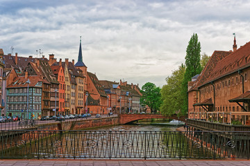 Obraz premium Quay of Ill River in Strasbourg in France