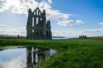 Fototapeta na wymiar Ruins of Whitby Abbey in North Yorkshire in the UK