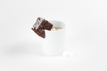 cocoa white a mug on a white background