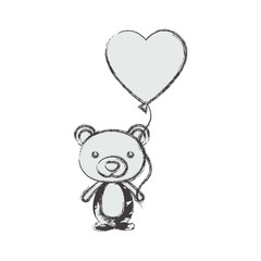 Bear cartoon in love icon. Animal cute adorable creature and friendly theme. Isolated design. Vector illustration