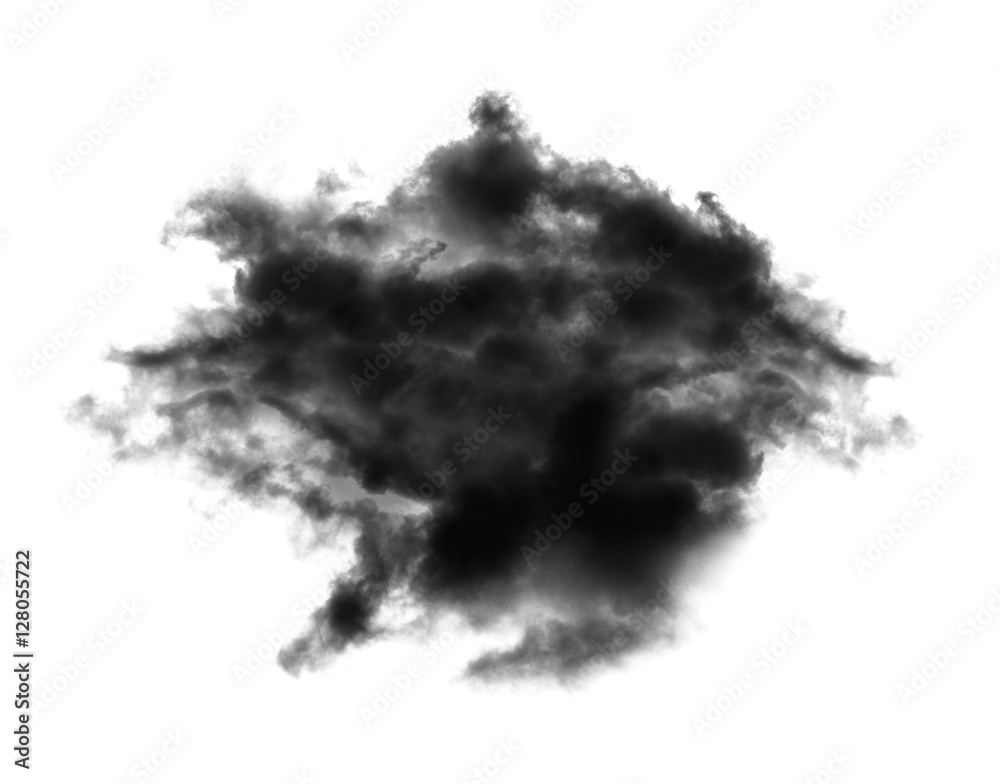 Wall mural  black cloud on whhite background