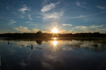 sunset in the lake