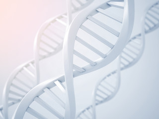 Blue Dna structure abstract background, 3D illustration.
