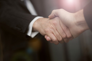 Colleagues shaking hands