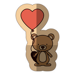 Beaver cartoon in love icon. Animal cute adorable creature and friendly theme. Isolated design. Vector illustration