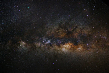 Close-up of Milky way galaxy with stars and space dust in the un