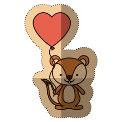 Squirrel cartoon in love icon. Animal cute adorable creature and friendly theme. Isolated design. Vector illustration