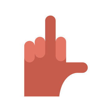 Fuck Hand. Aggression symbol. Middle finger up.