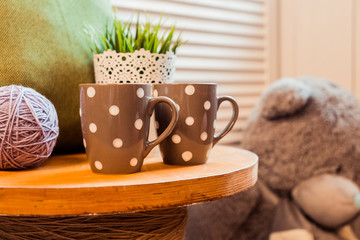 Decoration with huge bobbins and clews