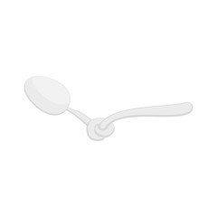 Spoon knotted isolated. Cutlery for dieting in white background