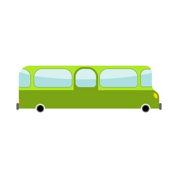 Bus cartoon style. Transport on white background. Car isolated