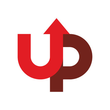 Start up logo. Up arrow emblem. starting business logotype
