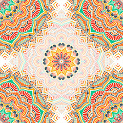 Ethnic floral seamless pattern