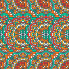 Ethnic floral seamless pattern