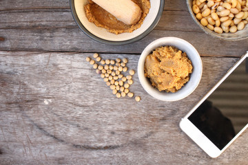 Miso paste with smart phone