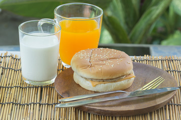 Pork Cheese Burger with Drink