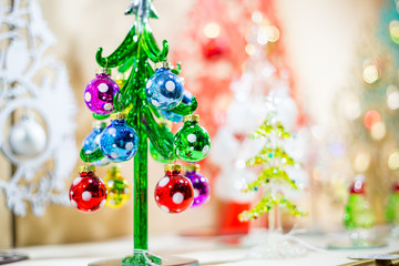 Miniature of Christmas Tree with Colorful Toys using for Christmas Wallpaper