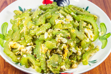 Stir Fried Bitter Gourd with Egg