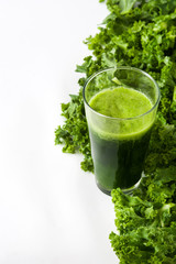 Smoothie with kale isolated on white background
