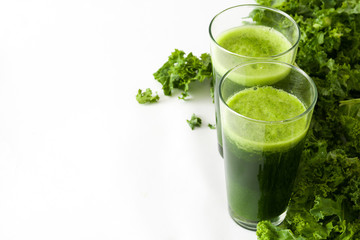 Smoothie with kale isolated on white background
