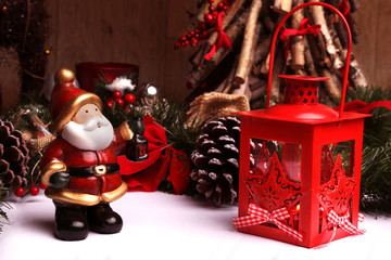 babbo natale e lanterna