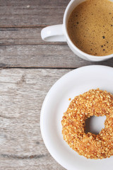 Donut with coffee cup