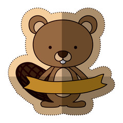 Beaver cartoon icon. Animal cute adorable creature and friendly theme. Isolated design. Vector illustration